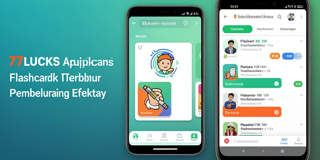 Tampilan antarmuka utama aplikasi Flashcard 77LUCKS yang interaktif.