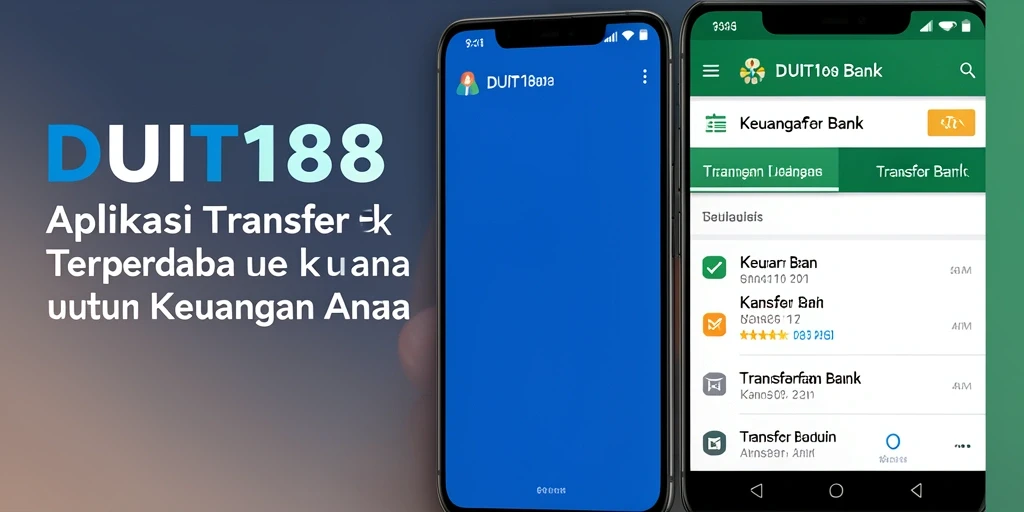 Tampilan antarmuka aplikasi DUIT188 untuk transaksi Transfer Bank.