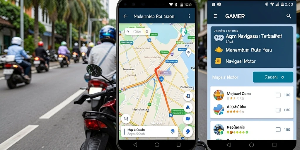 Tampilan antarmuka GAMERP dengan fitur navigasi motor yang informatif.