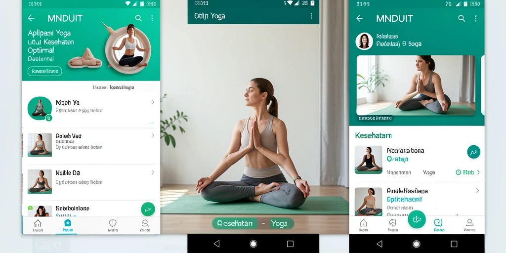 Antarmuka MNDUIT yang jelas dan mudah digunakan untuk sesi Yoga.