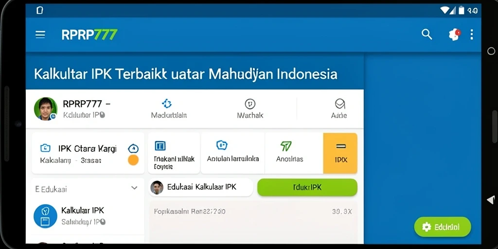 Screenshot antarmuka RPRP777 yang menampilkan fungsi Kalkulator IPK.