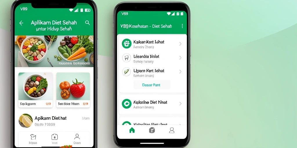 Antarmuka sederhana V89 untuk Diet Sehat yang menarik.