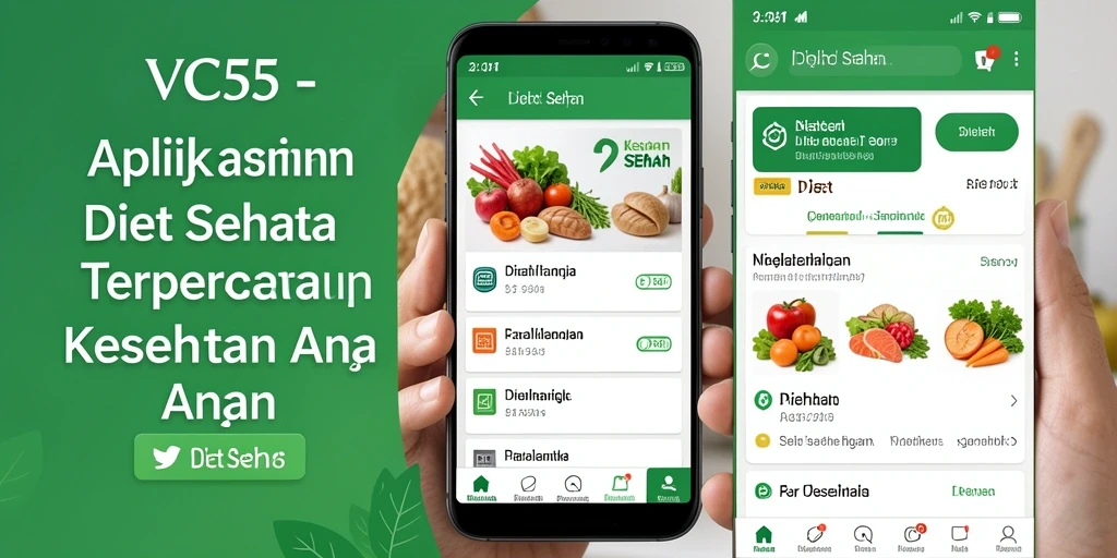 Antarmuka VC55 menampilkan fitur diet sehat yang mudah digunakan.