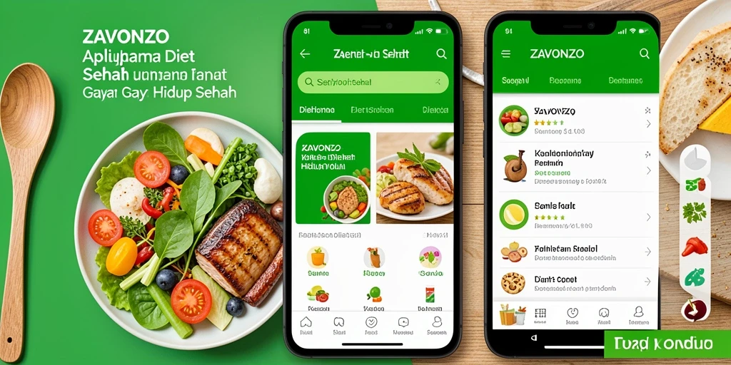 Tampilan antarmuka ZAVONZO yang memudahkan pengguna dalam menjalani diet sehat.
